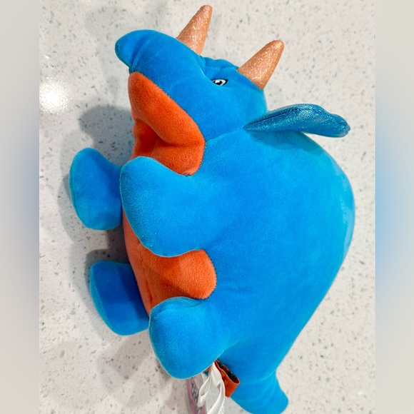 Triceratops Puffyfluff Color Blue Plushy Dinosaur 11” New - Picture 7 of 15